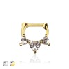 MULTI GEM CZ HEART SEPTUM HINGED CLICKER